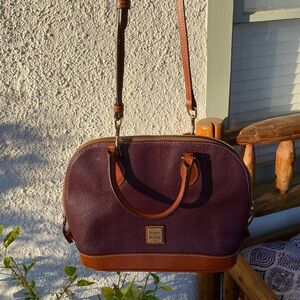 Dooney & Bourke Burgundy and Tan Crossbody Bag